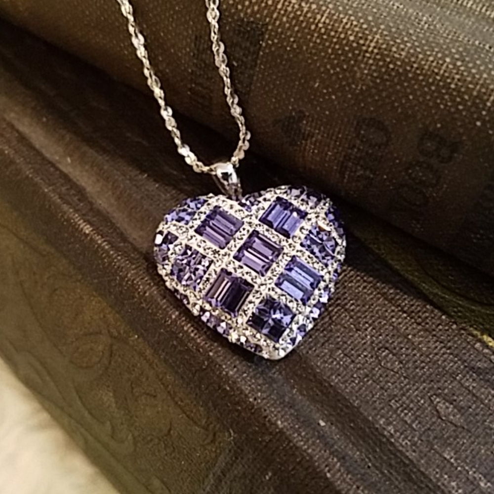 NIB Sterling Silver & Swarovski Crystal Necklace - Picture 3 of 12